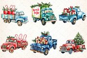 Christmas Truck Sublimation Clipart, an Illustration by DreamCafeArt (Thumbnail 4 of 7)