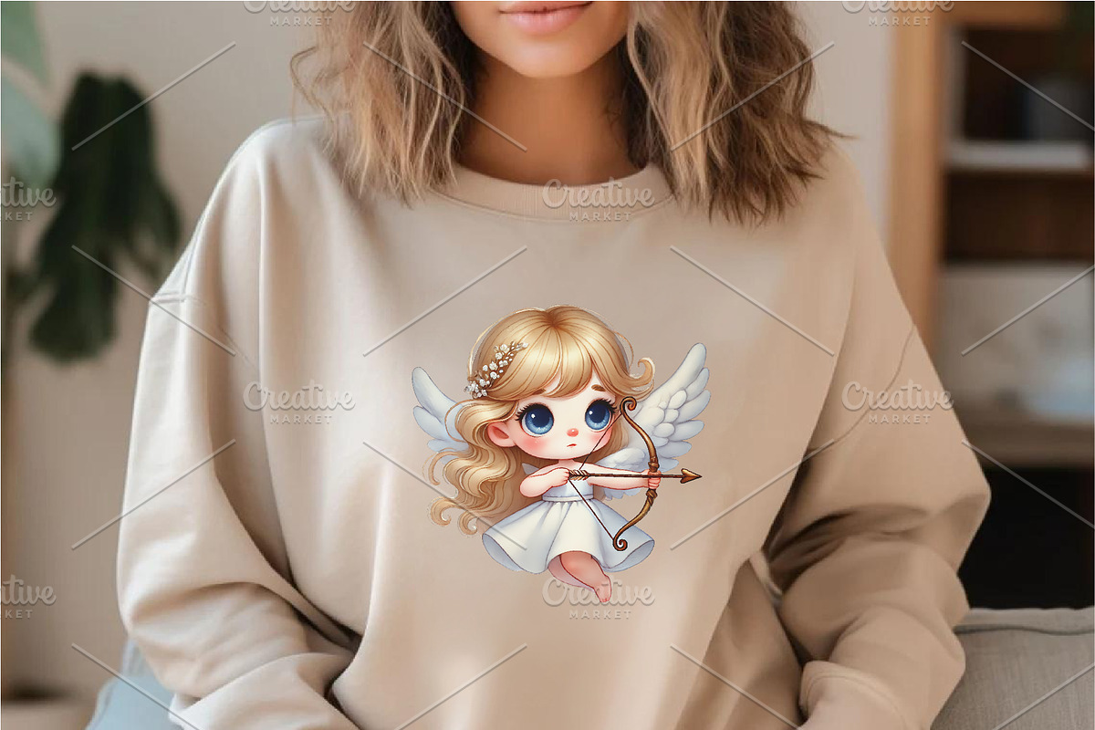Cartoon Cupid with a bow and arrow., an Animal Illustration by KENO Mascots (Photo 5 of 8)