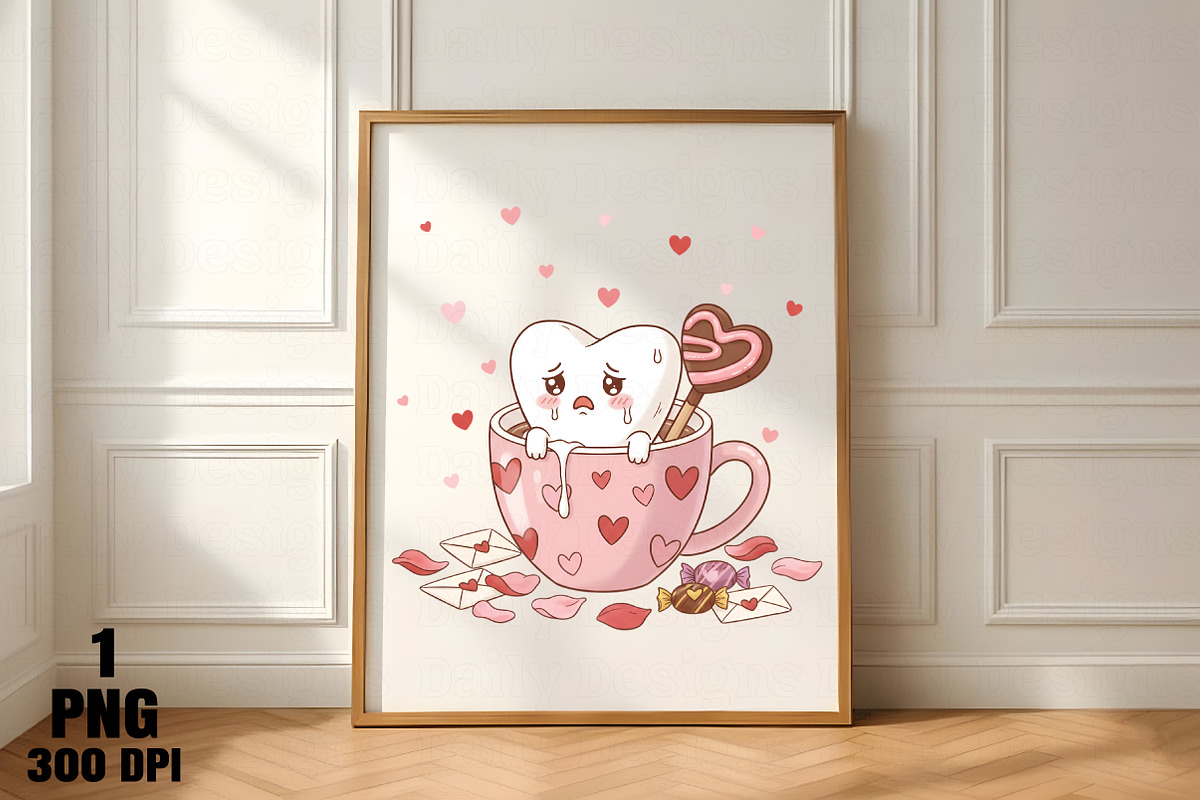 Sad Kawaii Heart in Valentine Mug PN, an Illustration by Daily.Designs (Photo 3 of 5)