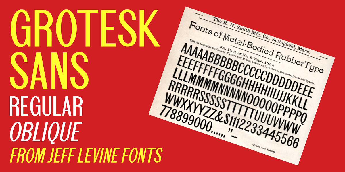 Grotesk Sans JNL, a Sans Serif Font by Jeff Levine Fonts (Photo 1 of 5)