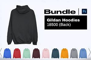 Gildan Hoodie Mockup Back Bundle
