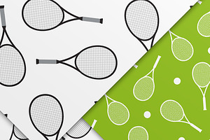 Tennis Seamless Patterns Set