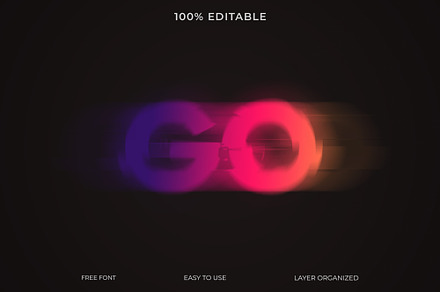 Blur Glow 3D text Effect