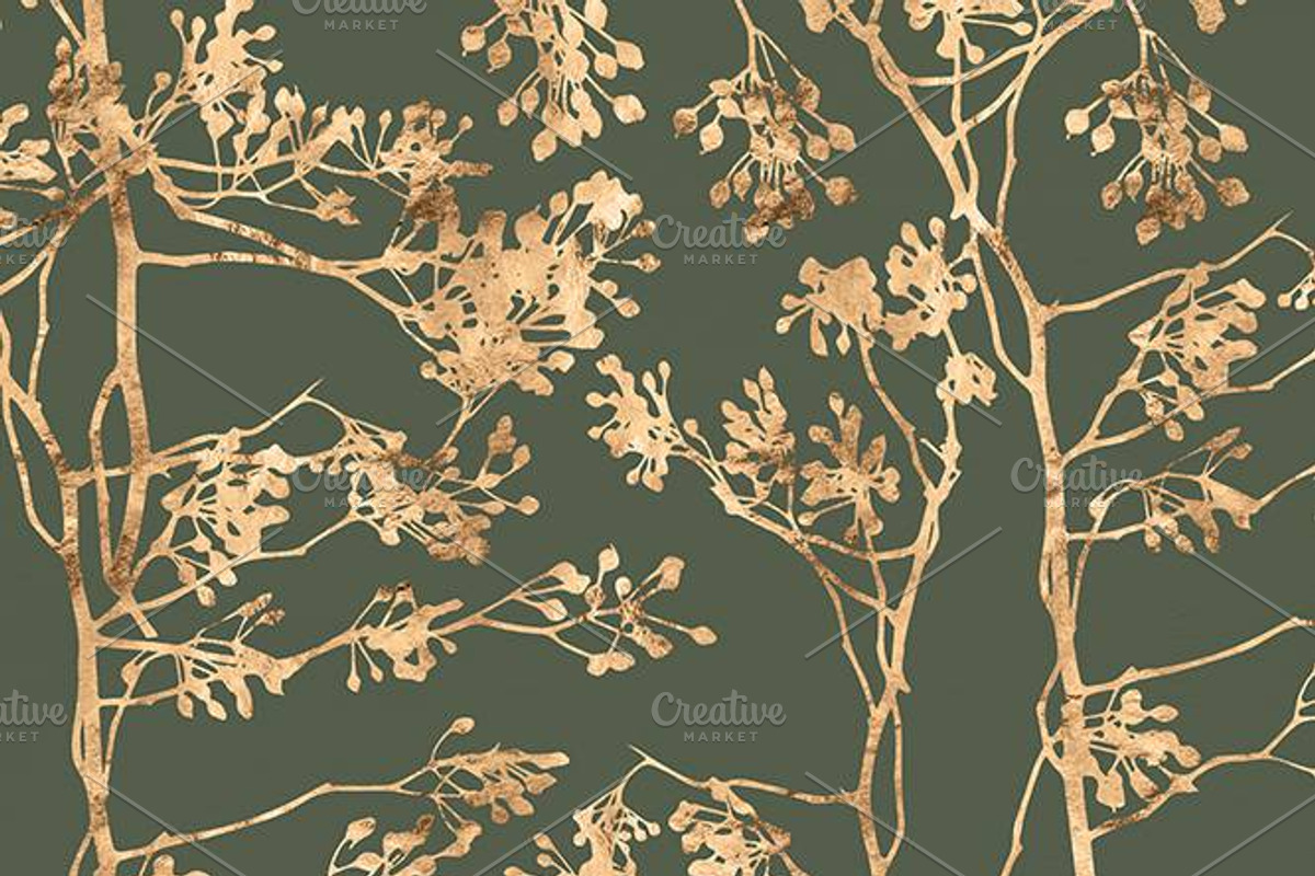 Spanish Moss & Calamine Gold Pattern, a Pattern Graphic by Blixa 6 Studios (Photo 2 of 4)