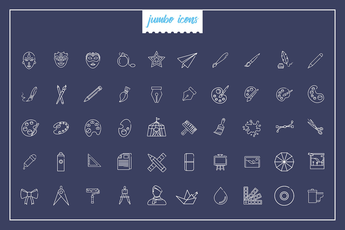 Art Line Vector Icons V2, an Outline Icon by Jumbo Icons (Photo 4 of 5)