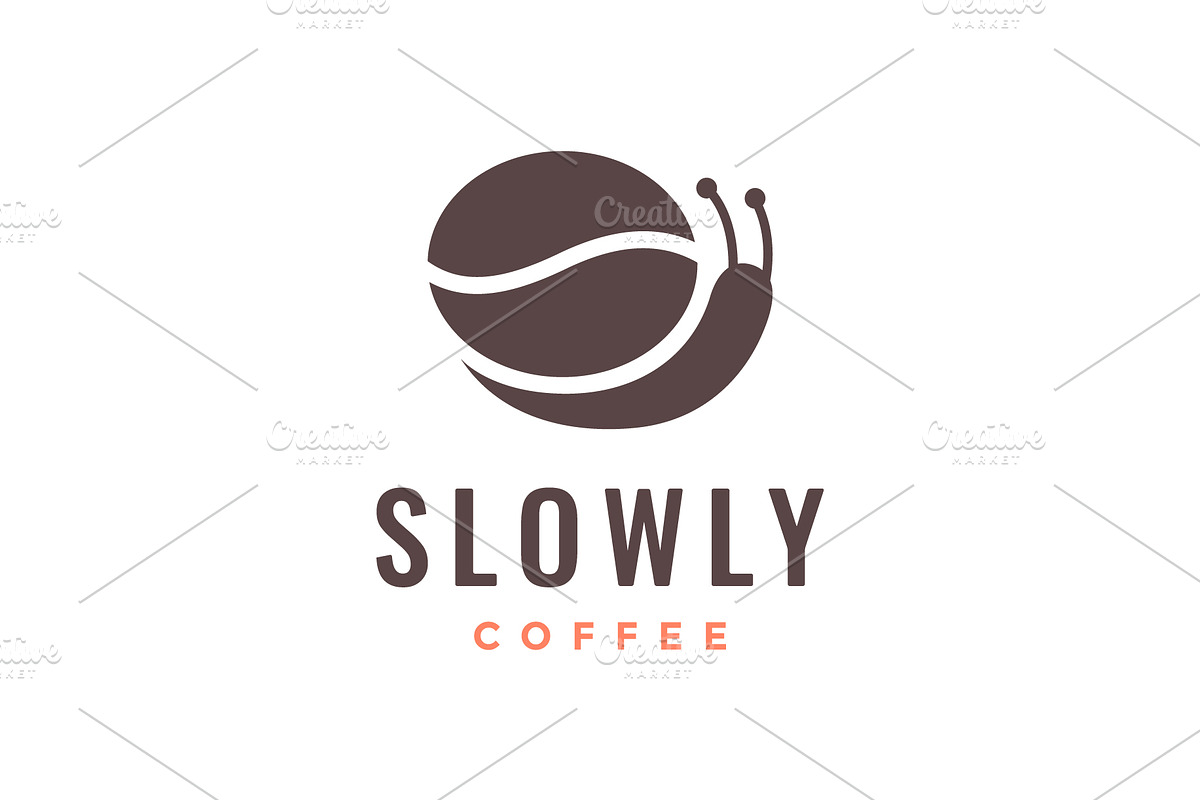 snail with coffee bean slow logo, a Branding & Logo Template by devastd