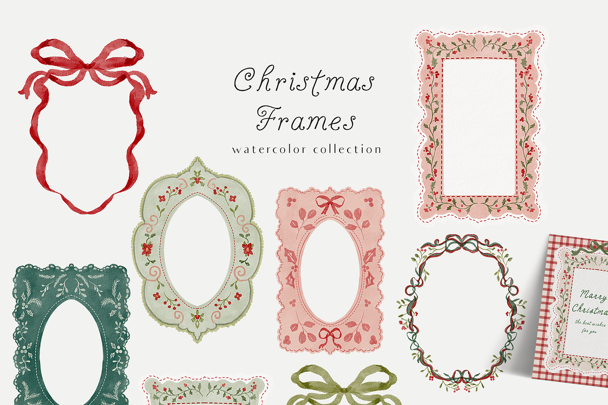 Christmas holiday frames backgrounds, a Background Graphic by Grace Noboa Illustrations (Photo 7 of 13)