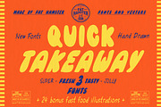 Quick Takeaway fast food fonts, a Sans Serif Font by Fat Hamster (Thumbnail 2 of 17)