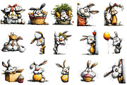 Funny Easter Bunny Peeking Clipart, an Illustration by OK Design (Thumbnail 3 of 6)