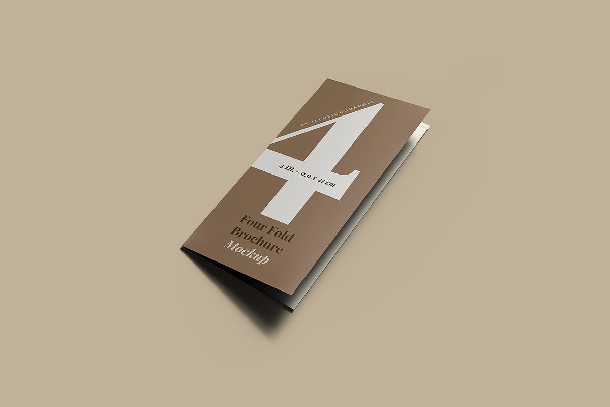 4 Fold DL Brochure Mockup - 8 Views, an Advertising Mockup by Illusiongraphic (Photo 8 of 20)