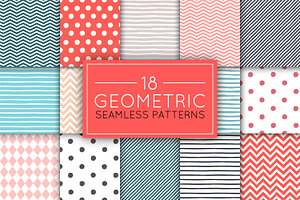 Geometric seamless patterns set, a Pattern Graphic by IreneArt illustrations