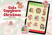 Cute Capybara Christmas Sticker Set, a Graphic by Dori Debreceni draws (Thumbnail 3 of 4)