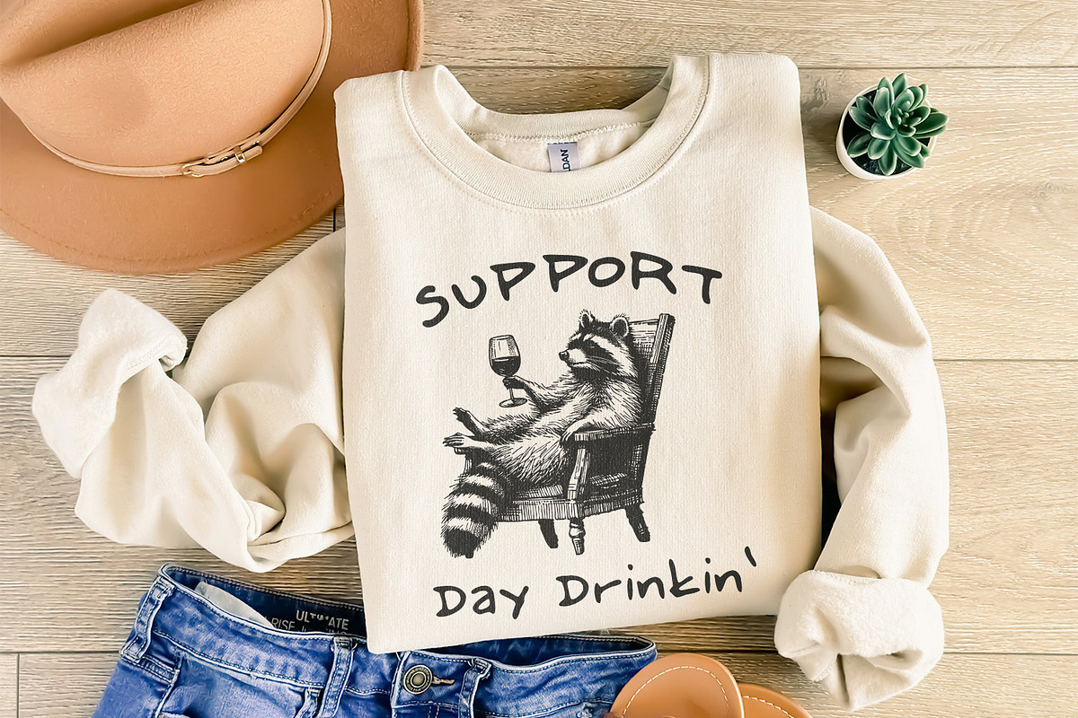 Raccoon with Wine, Day Drinking Art, an Illustration by SharpMarketplace (Photo 4 of 9)