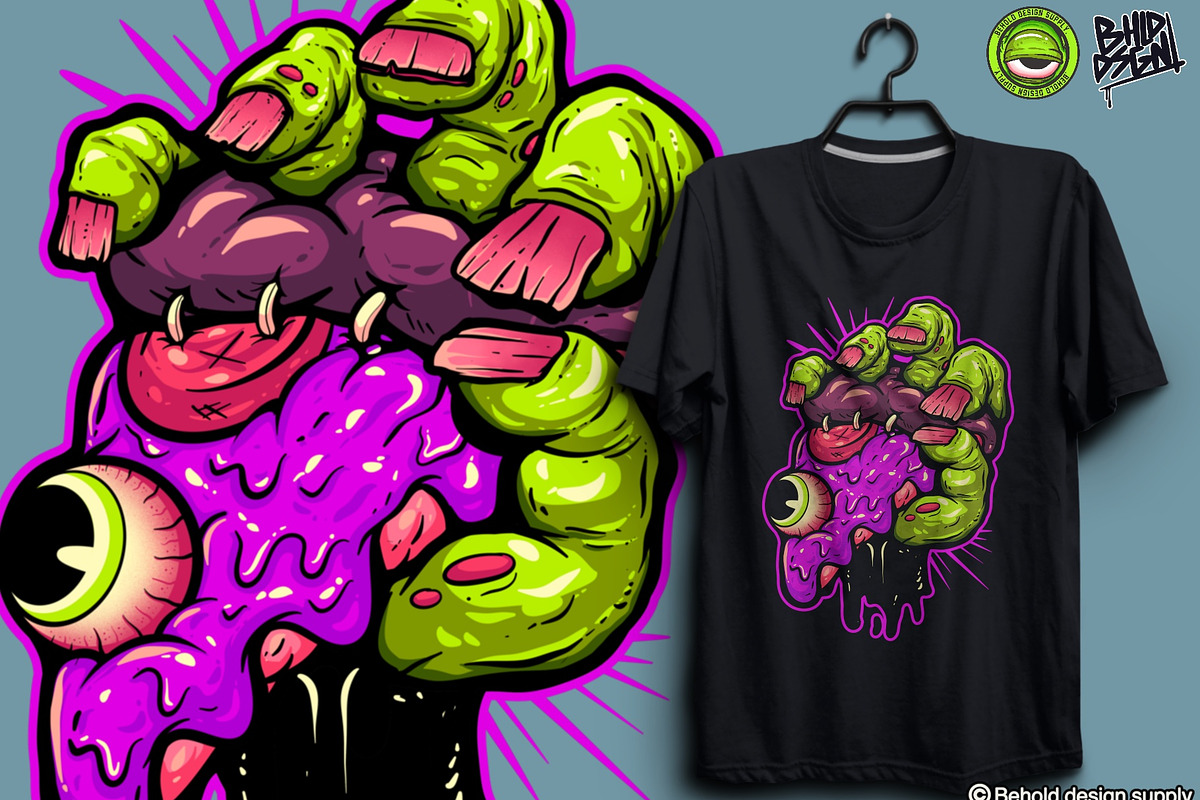 ZOMBIE PIZZA - design, an Illustration by Behold creative supply (Photo 3 of 3)