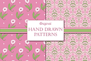 Indian Floral Boho Patterns - Pink, a Pattern Graphic by RachelStudio (Thumbnail 4 of 8)