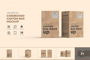 Vertical Cardboard Carton Box Mockup, a Packaging Mockup by Ram Studio LLC (Thumbnail 1 of 11)