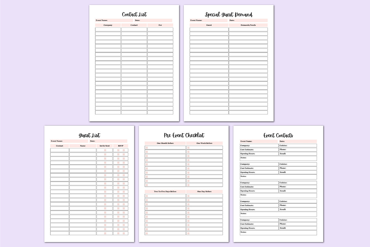 2025 Event & Party Planner For Canva, a Stationery Template by Shumaya (Photo 4 of 6)