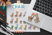 Set of wooden chair sticker design, a Graphic by Allmostudio (Thumbnail 1 of 4)