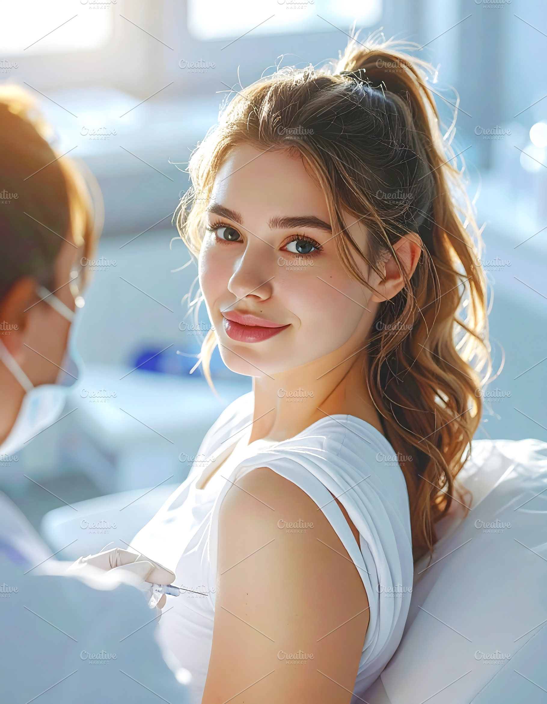 Young Woman Receiving Vaccine Inject, a Photo by Stock Shape
