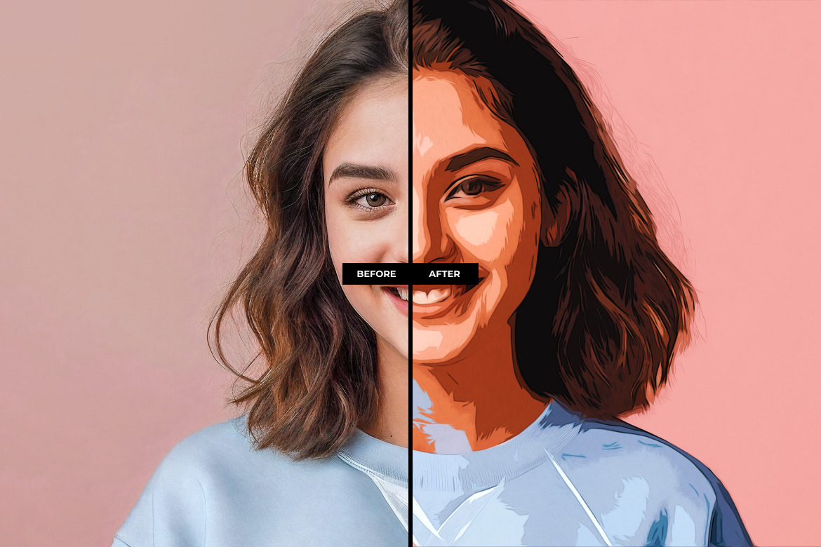 Vectorize Photo Effect, a Layer Style Add-On by iDoodle Studio