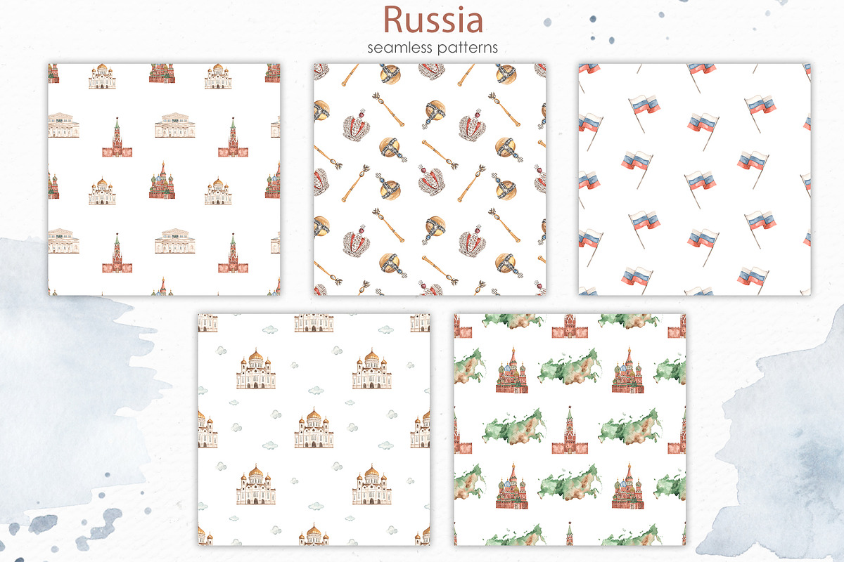 Russia watercolor collection, a Texture Illustration by Marina Ermakova (Photo 9 of 11)