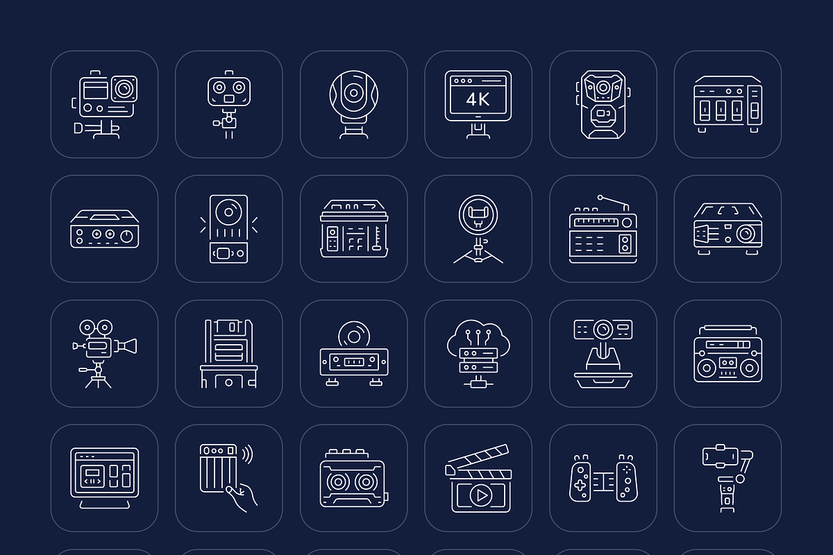 Multimedia Icon Art Set, an Outline Icon by Prosymbols (Photo 7 of 7)