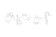Christmas and gingerbread line art, a Background Graphic by lawoel (Thumbnail 3 of 3)
