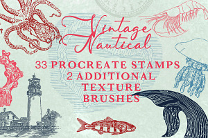 35 Procreate Nautical Stamp Brushes