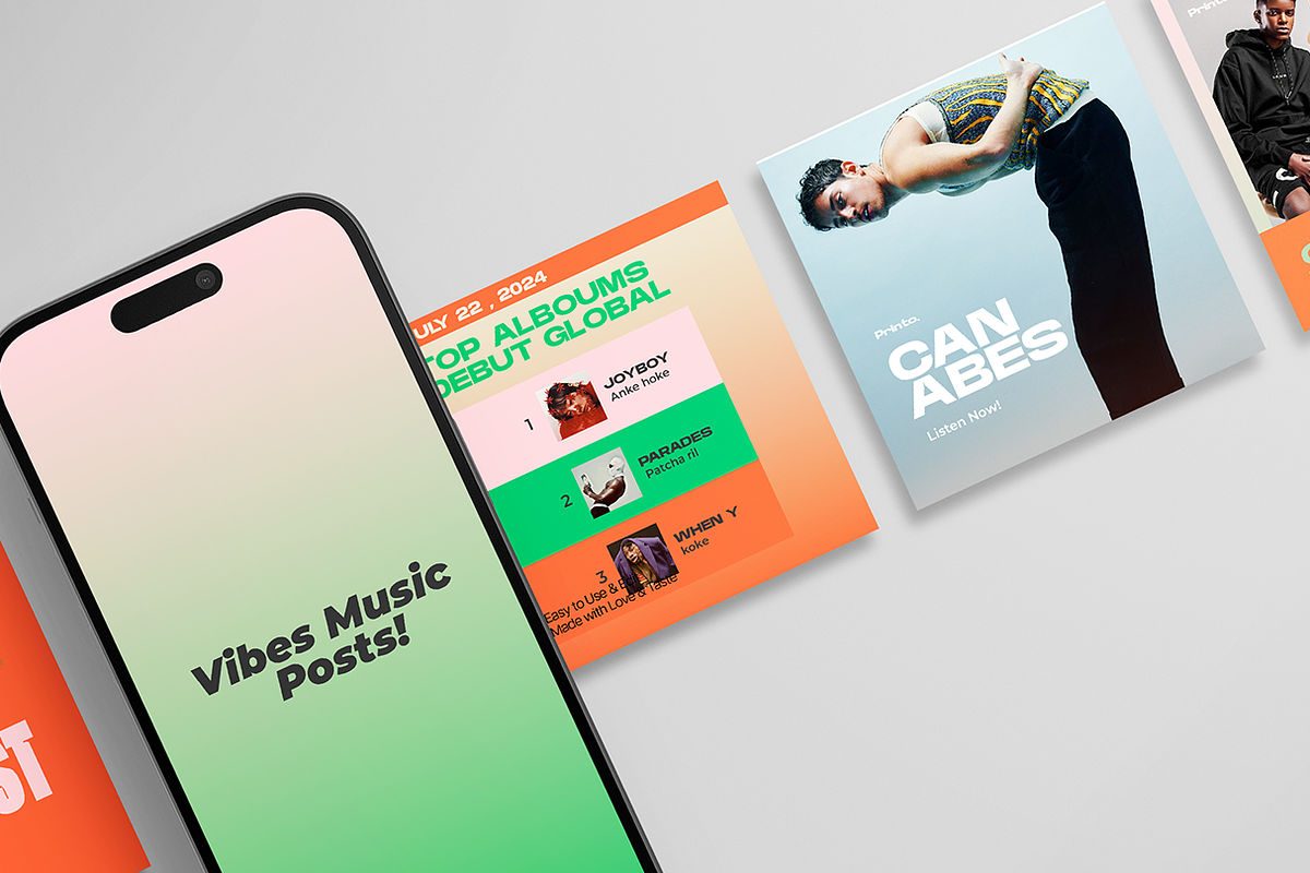 music vibe social media posts, a Templates & Theme by printo (Photo 3 of 6)