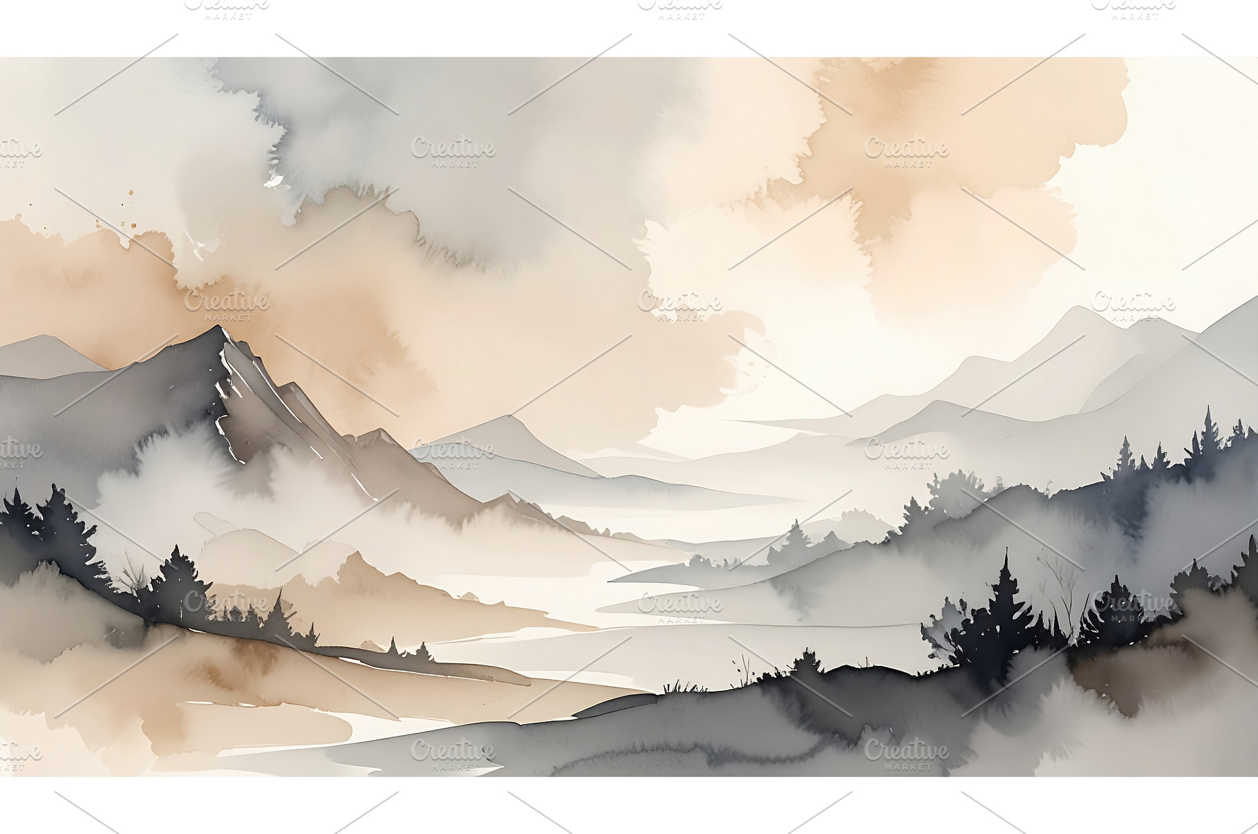 Misty mountain landscape painted in, a Nature Photo by Igor Tichonow