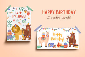Happy Birthday cards with animals, an Animal Illustration by Good Studio