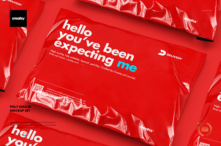 Poly Mailer Mockup Set, a Packaging Mockup by creatsy5