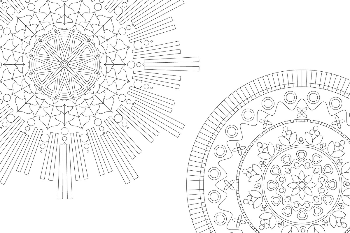 10 Relaxing Mandalas for Coloring, a Decorative Illustration by Soulprint Mercury (Photo 4 of 6)