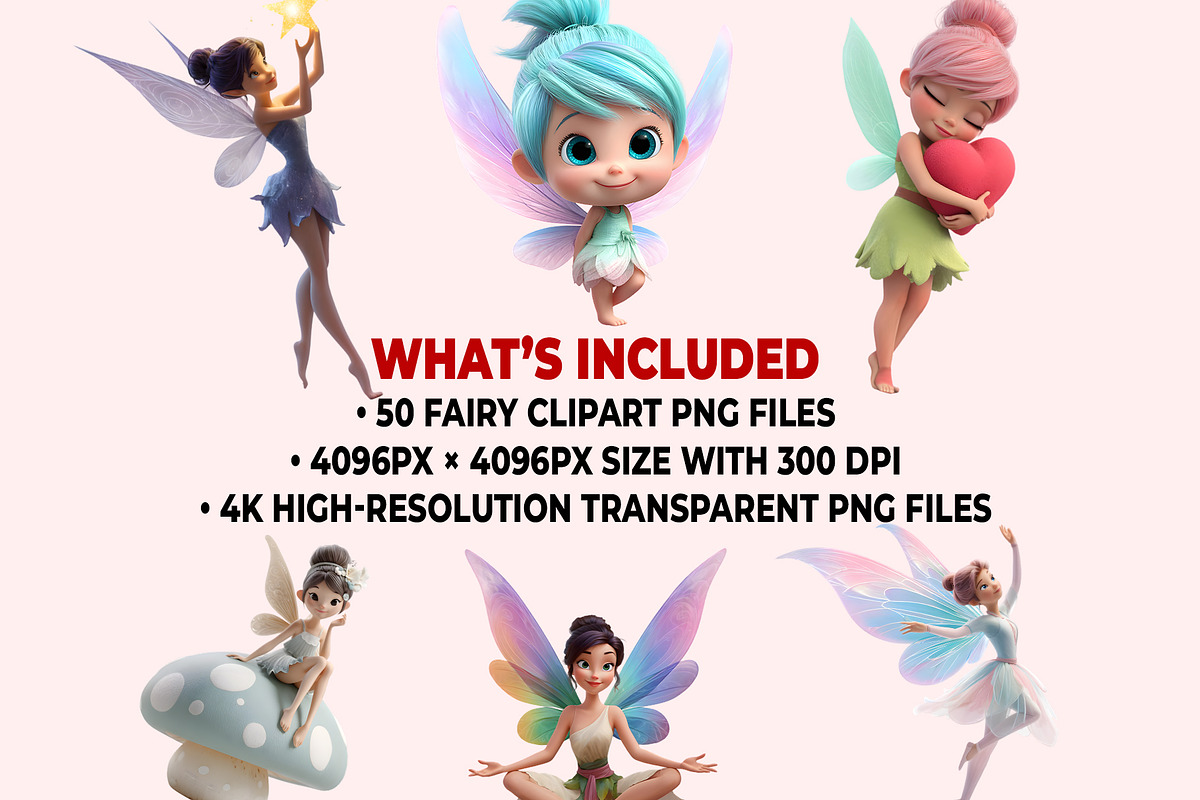 Fairy Clipart PNG Bundle, a Graphic by M9 Design (Photo 9 of 9)