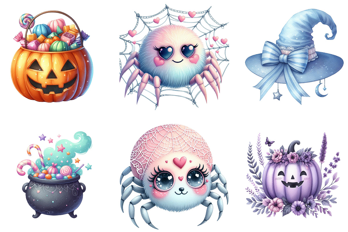 Cute Pastel Halloween Clipart Bundle, an Illustration by DreamArtGraphic (Photo 4 of 4)