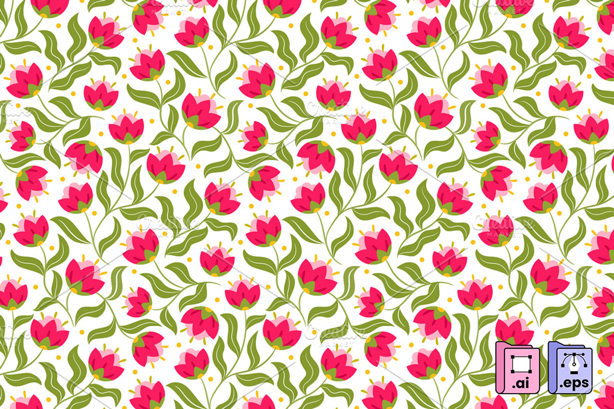 Charming Pink Tulip Pattern, a Pattern Graphic by MISS CHATZ (Photo 3 of 3)