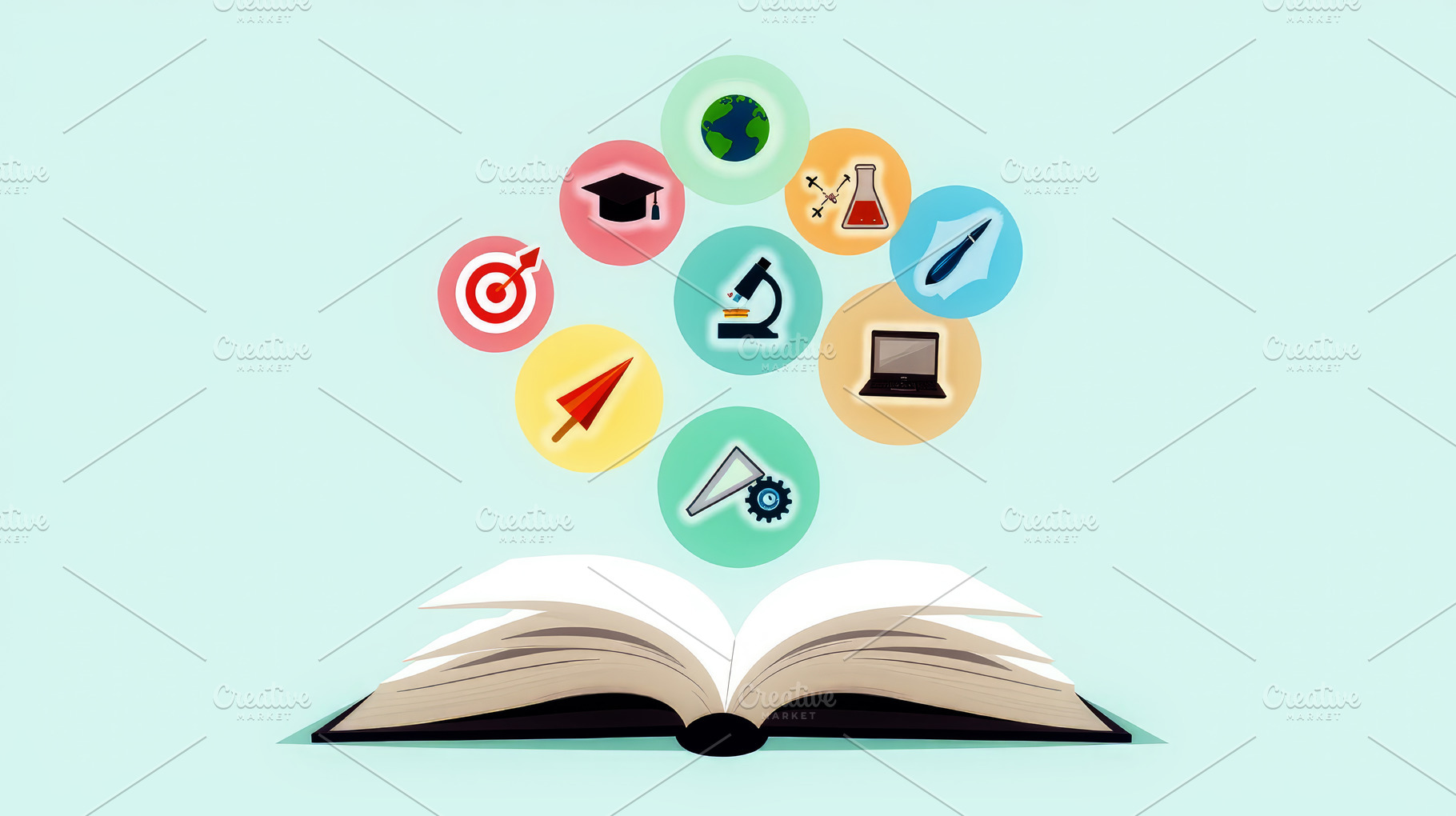 Open book with education, science, a, a School & Education Photo by Perpis