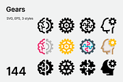 Basicons / Construction / Gears, an Outline Icon by Danil Polshin (Thumbnail 1 of 4)