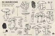 Mushrooms Line Art + Procreate, an Illustration by Skliarova (Thumbnail 3 of 4)