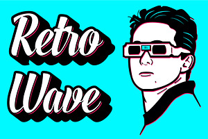 Retro Wave 80s Vector Poster Concept