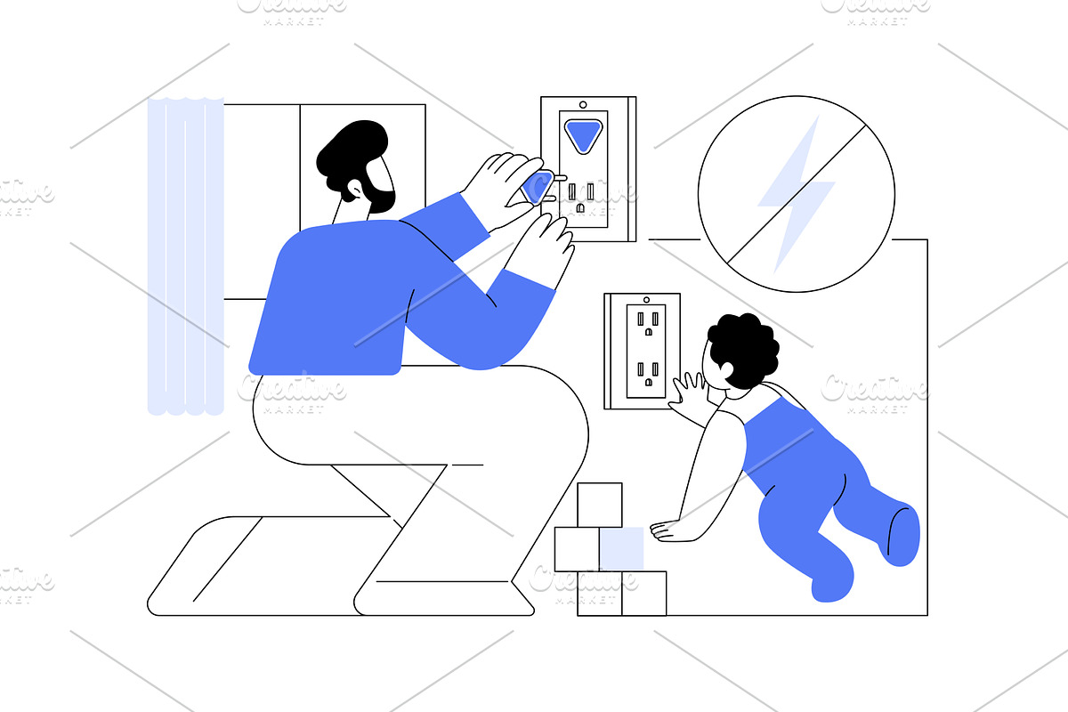 Baby safety isolated cartoon vector, a Person Illustration by Visual Generation