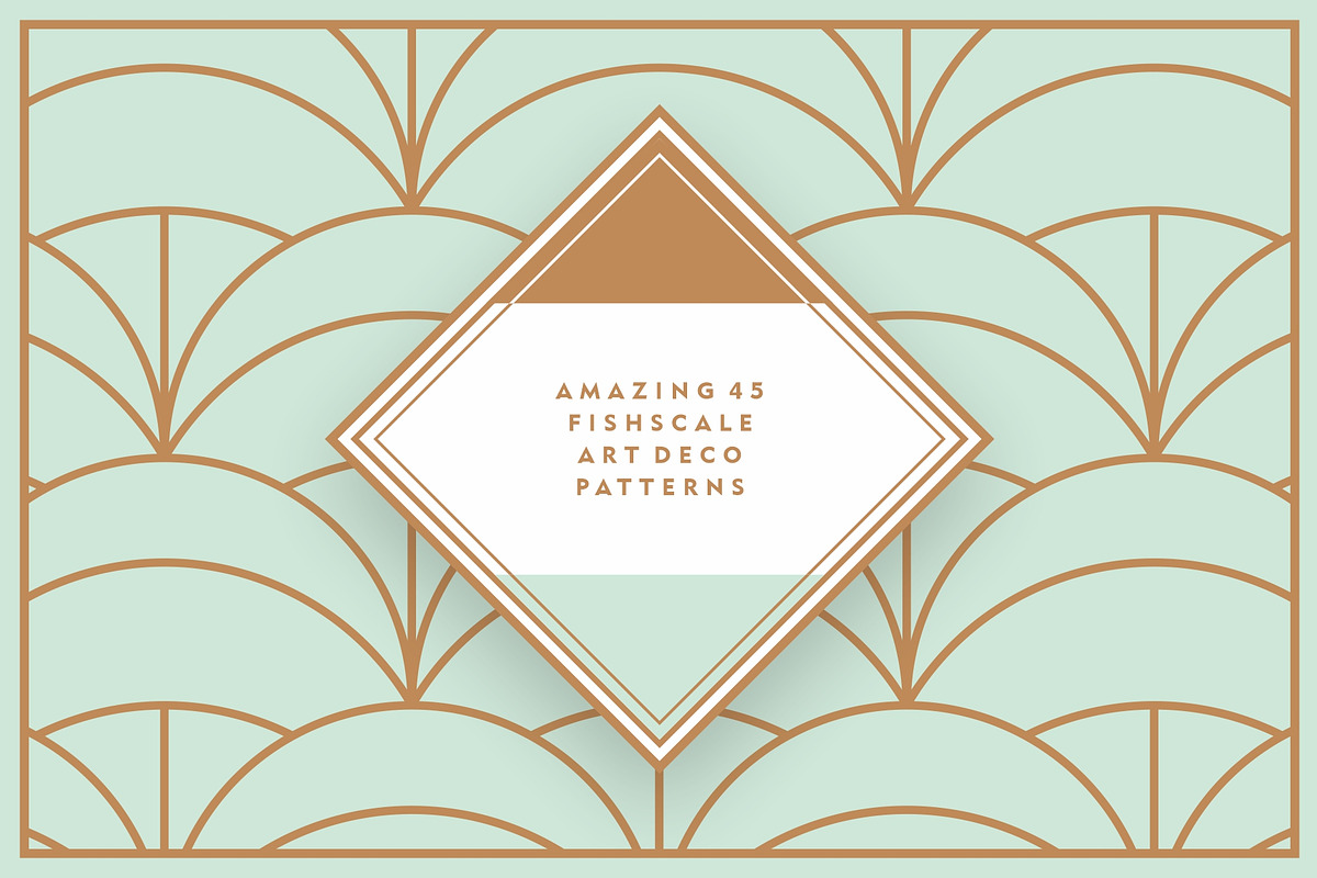 Fish Scale Art Deco Patterns, a Pattern Graphic by Firowerk (Photo 2 of 11)