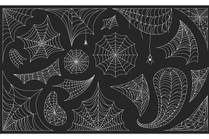 Halloween cobwebs with spiders, an Animal Illustration by Frogella