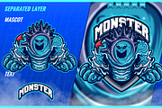 Monster Water - Mascot Esport Logo, a Branding & Logo Template by FNR Graphics (Thumbnail 4 of 5)