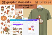 Cozy Goose Fall Vector Clipart Pack, an Animal Illustration by NataKa (Thumbnail 3 of 4)