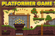 Platformer Game Tile Set 6, an Animal Illustration by pzUH (Thumbnail 1 of 4)