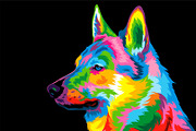 Dog colorful rainbow vector artwork, an Animal Illustration by weervector (Thumbnail 2 of 2)