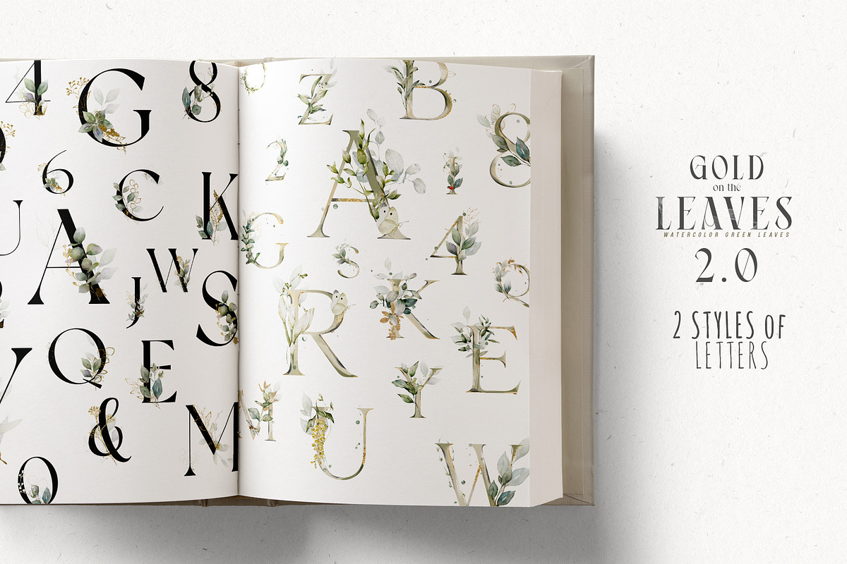 Watercolor Green Leaves Collection, a Decorative Illustration by Damian Roh (Photo 14 of 19)