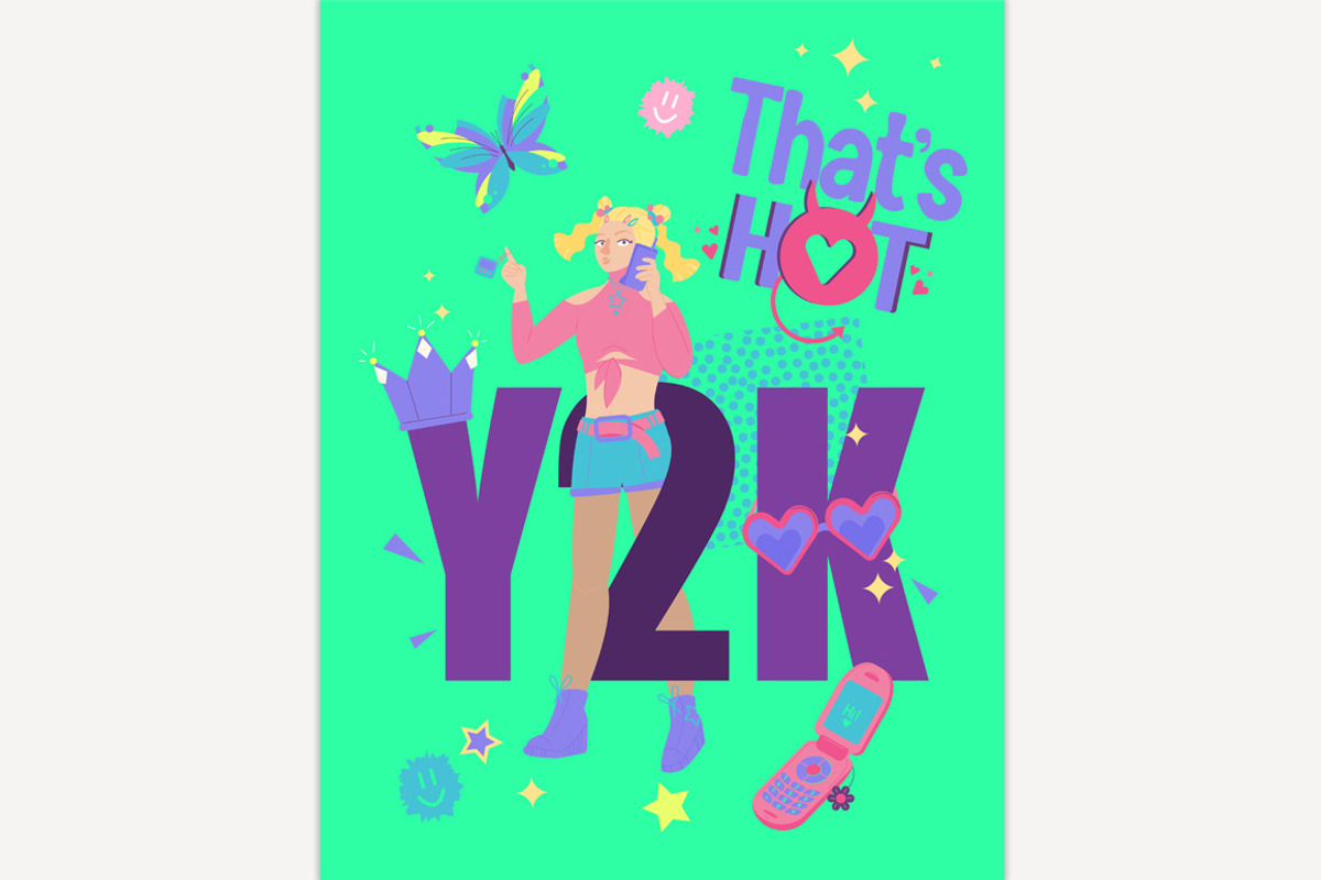 Trending Y2K vertical poster. Nostal, a Person Illustration by Anna's Shop