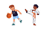 Children playign sports games set, a Person Illustration by PaperTrident (Thumbnail 2 of 7)